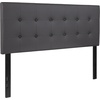 image:imageFlash Furniture Lennox Adjustable Height Button Tufted and Box Stitch Upholstered King Size Headboard in Black VinylGray