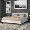 image:imageFlash Furniture Lennox Adjustable Height Button Tufted and Box Stitch Upholstered King Size Headboard in Black VinylWhite