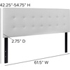 image:imageFlash Furniture Lennox Adjustable Height Button Tufted and Box Stitch Upholstered King Size Headboard in Black VinylWhite