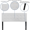 image:imageFlash Furniture Lennox Adjustable Height Button Tufted and Box Stitch Upholstered King Size Headboard in Black VinylWhite