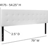 image:imageFlash Furniture Lennox Adjustable Height Button Tufted and Box Stitch Upholstered King Size Headboard in Black VinylWhite