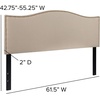 image:imageFlash Furniture Lexington Upholstered Twin Size Headboard with Accent Nail Trim in Light Gray FabricBeige