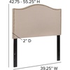 image:imageFlash Furniture Lexington Upholstered Twin Size Headboard with Accent Nail Trim in Light Gray FabricBeige