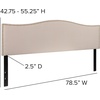 image:imageFlash Furniture Lexington Upholstered Twin Size Headboard with Accent Nail Trim in Light Gray FabricBeige