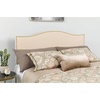 image:imageFlash Furniture Lexington Upholstered Twin Size Headboard with Accent Nail Trim in Light Gray FabricBeige