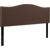 image:imageFlash Furniture Lexington Upholstered Twin Size Headboard with Accent Nail Trim in Light Gray FabricDark Brown