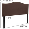 image:imageFlash Furniture Lexington Upholstered Twin Size Headboard with Accent Nail Trim in Light Gray FabricDark Brown