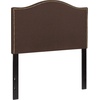 image:imageFlash Furniture Lexington Upholstered Twin Size Headboard with Accent Nail Trim in Light Gray FabricDark Brown