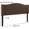 image:imageFlash Furniture Lexington Upholstered Twin Size Headboard with Accent Nail Trim in Light Gray FabricDark Brown