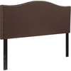 image:imageFlash Furniture Lexington Upholstered Twin Size Headboard with Accent Nail Trim in Light Gray FabricDark Brown