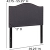 image:imageFlash Furniture Lexington Upholstered Twin Size Headboard with Accent Nail Trim in Light Gray FabricDark Gray