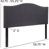 image:imageFlash Furniture Lexington Upholstered Twin Size Headboard with Accent Nail Trim in Light Gray FabricDark Gray