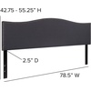 image:imageFlash Furniture Lexington Upholstered Twin Size Headboard with Accent Nail Trim in Light Gray FabricDark Gray