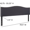 image:imageFlash Furniture Lexington Upholstered Twin Size Headboard with Accent Nail Trim in Light Gray FabricDark Gray