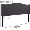 image:imageFlash Furniture Lexington Upholstered Twin Size Headboard with Accent Nail Trim in Light Gray FabricDark Gray