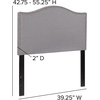 image:imageFlash Furniture Lexington Upholstered Twin Size Headboard with Accent Nail Trim in Light Gray FabricLight Gray