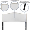 image:imageFlash Furniture Lexington Upholstered Twin Size Headboard with Accent Nail Trim in Light Gray FabricWhite