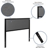 image:imageFlash Furniture Melbourne Metal Upholstered King Size Headboard in Black FabricDark Gray