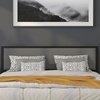 image:imageFlash Furniture Melbourne Metal Upholstered King Size Headboard in Dark Gray Fabric