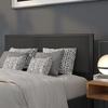 image:imageFlash Furniture Melbourne Metal Upholstered Queen Size Headboard in Black Fabric