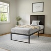image:imageFlash Furniture Oliver Queen Size Wooden Headboard Only Four Panel Headboard in WhiteDark Brown