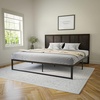 image:imageFlash Furniture Oliver Queen Size Wooden Headboard Only Four Panel Headboard in WhiteDark Brown