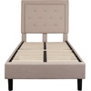 image:imageFlash Furniture Queen Platform Bed  Queen Size Platform Bed Frame with HeadboardBeige