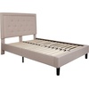 image:imageFlash Furniture Queen Platform Bed  Queen Size Platform Bed Frame with HeadboardBeige
