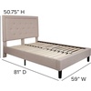 image:imageFlash Furniture Queen Platform Bed  Queen Size Platform Bed Frame with HeadboardBeige