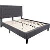 image:imageFlash Furniture Queen Platform Bed  Queen Size Platform Bed Frame with HeadboardDark Gray