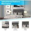 image:imageFlash Furniture Queen Platform Bed  Queen Size Platform Bed Frame with HeadboardDark Gray
