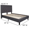image:imageFlash Furniture Queen Platform Bed  Queen Size Platform Bed Frame with HeadboardDark Gray