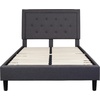 image:imageFlash Furniture Queen Platform Bed  Queen Size Platform Bed Frame with HeadboardDark Gray