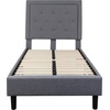 image:imageFlash Furniture Queen Platform Bed  Queen Size Platform Bed Frame with HeadboardLight Gray