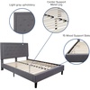 image:imageFlash Furniture Queen Platform Bed  Queen Size Platform Bed Frame with HeadboardLight Gray