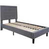 image:imageFlash Furniture Queen Platform Bed  Queen Size Platform Bed Frame with HeadboardLight Gray