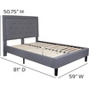 image:imageFlash Furniture Queen Platform Bed  Queen Size Platform Bed Frame with HeadboardLight Gray