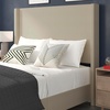 image:imageFlash Furniture Quinn Upholstered Platform Bed  Beige Channel Stitched Wingback Headboard  Twin  Mattress Foundation with Slatted Supports  No Box Spring NeededBeige