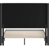 image:imageFlash Furniture Quinn Upholstered Platform Bed  Beige Channel Stitched Wingback Headboard  Twin  Mattress Foundation with Slatted Supports  No Box Spring NeededGrey