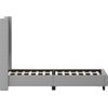 image:imageFlash Furniture Quinn Upholstered Platform Bed  Beige Channel Stitched Wingback Headboard  Twin  Mattress Foundation with Slatted Supports  No Box Spring NeededGrey