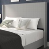 image:imageFlash Furniture Quinn Upholstered Platform Bed  Beige Channel Stitched Wingback Headboard  Twin  Mattress Foundation with Slatted Supports  No Box Spring NeededGrey