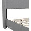 image:imageFlash Furniture Quinn Upholstered Platform Bed  Beige Channel Stitched Wingback Headboard  Twin  Mattress Foundation with Slatted Supports  No Box Spring NeededGrey