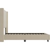 image:imageFlash Furniture Quinn Upholstered Platform Bed  Beige Channel Stitched Wingback Headboard  Twin  Mattress Foundation with Slatted Supports  No Box Spring NeededBeige