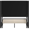 image:imageFlash Furniture Quinn Upholstered Platform Bed  Beige Channel Stitched Wingback Headboard  Twin  Mattress Foundation with Slatted Supports  No Box Spring NeededGrey