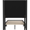 image:imageFlash Furniture Quinn Upholstered Platform Bed  Beige Channel Stitched Wingback Headboard  Twin  Mattress Foundation with Slatted Supports  No Box Spring NeededGrey