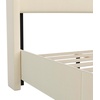 image:imageFlash Furniture Quinn Upholstered Platform Bed  Beige Channel Stitched Wingback Headboard  Twin  Mattress Foundation with Slatted Supports  No Box Spring NeededBeige
