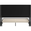 image:imageFlash Furniture Quinn Upholstered Platform Bed  Beige Channel Stitched Wingback Headboard  Twin  Mattress Foundation with Slatted Supports  No Box Spring NeededGrey