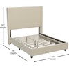 image:imageFlash Furniture Quinn Upholstered Platform Bed  Beige Channel Stitched Wingback Headboard  Twin  Mattress Foundation with Slatted Supports  No Box Spring NeededBeige