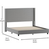 image:imageFlash Furniture Quinn Upholstered Platform Bed  Beige Channel Stitched Wingback Headboard  Twin  Mattress Foundation with Slatted Supports  No Box Spring NeededGrey