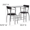 image:imageFlash Furniture Sutton 3 Piece SpaceSaver Bistro Set with Black Glass Top Table and Black Vinyl Padded ChairsBlack